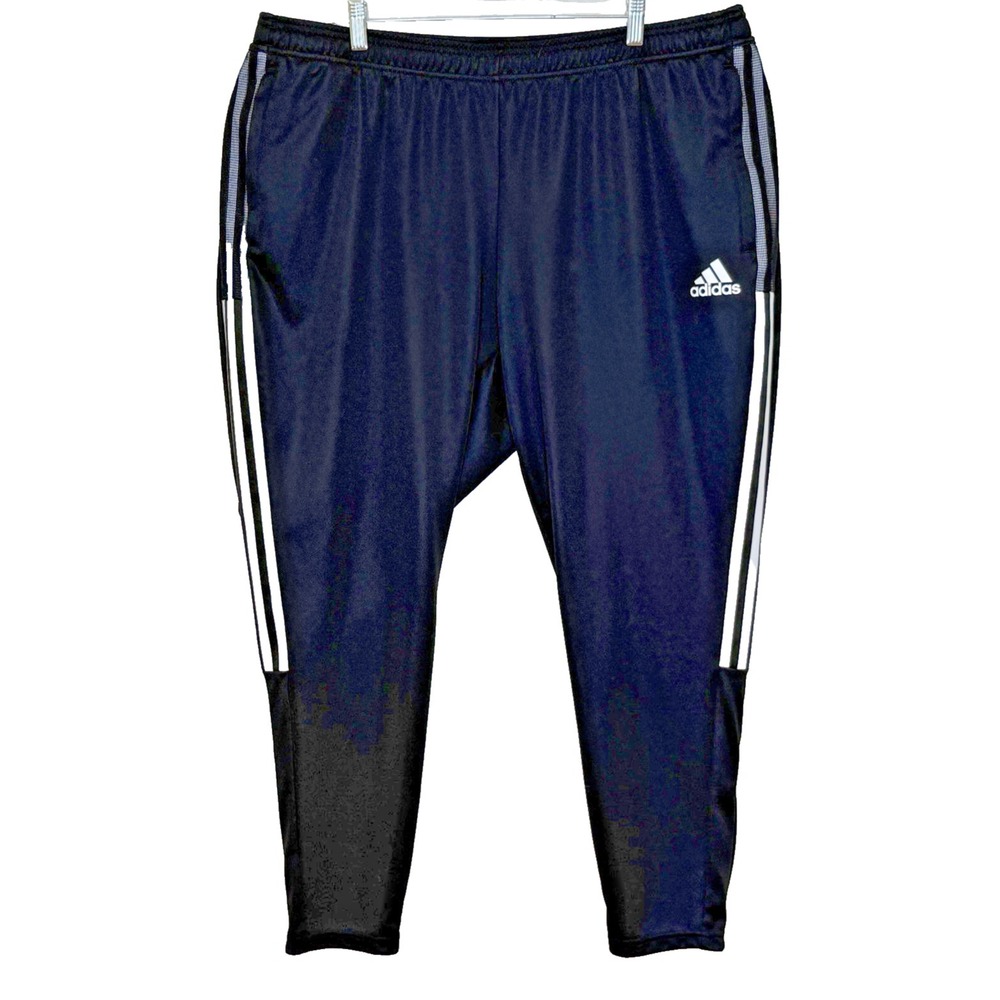 Adidas Joggers Pants Mens Size 3X Black Elastic Waist Tapered Leg Workout Active